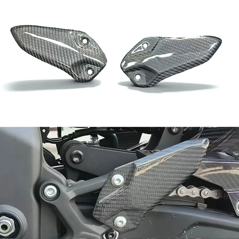 Super Sale Motorcycle 3K Carbon Fiber Foot Pedal Heel Guard Plates for Kawasaki Ninja ZX-4R ZX-4RR ZX4R 2023-2024 ZX-25R 2020-20
