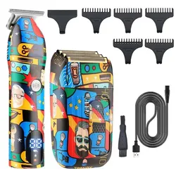 2024 New Electric Graffiti Hair Clipper and shaver set Professional Household Oil Head Carving Men's Trendy Shaver Hair Clipper