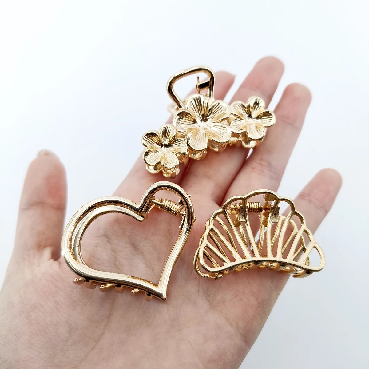12 Stile Mode Mini 4 cm Metall Haar Klaue Für Frauen Gold Farbe Kreuz Krabben Haar Clip Koreanische Elegante Geometrische haarnadel Mädchen Haar – Detail 4
