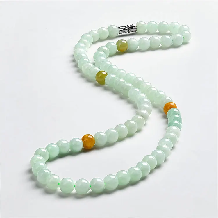 

6mm Certified Jade Necklace Women Fine Jewelry Genuine Myanmar Jadeite Grade A Burma Jade Round Bead Necklaces Beaded Chokers