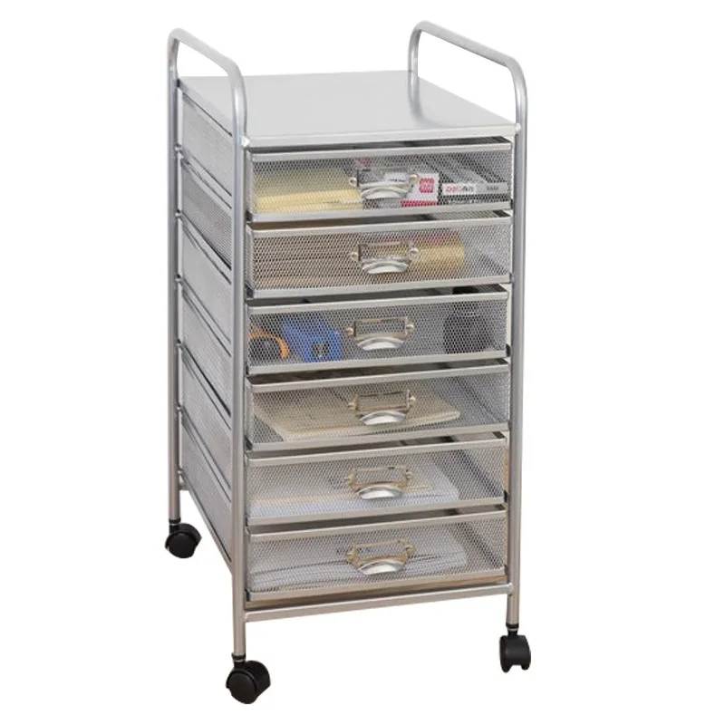 

Wrought iron A4 multi-layer file rack A3 with drawer cart wheel office storage data cabinet file classification storage