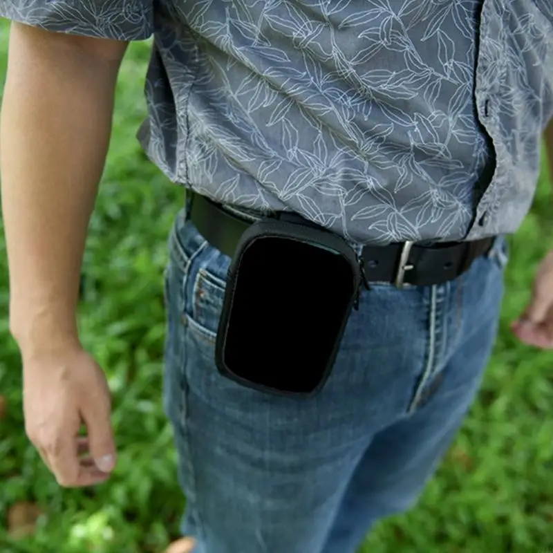 77JD Universal MP3/MP4 حقيبة تخزين محمولة مع نافذة واضحة وخطاف معدني