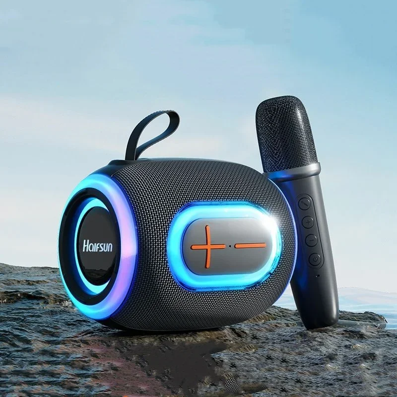 

40W high-power wireless Bluetooth speaker, subwoofer, karaoke portable outdoor waterproof TWS interconnection RGB color light