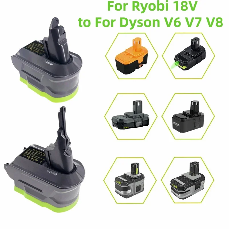 For Dyson V6 V7 V8 Battery Adapter for Ryobi 18 Volt ONE+ Battery Convert for Dyson SV03 SV04 SV09 DC62 Vacuum V6 V7 V8 Series