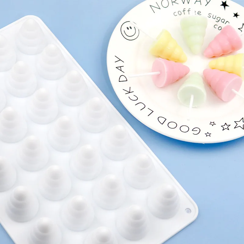 多目的シリコンケーキモールド、クリエイティブDIYアイスクリームモールド、クリスピーコーン、28個