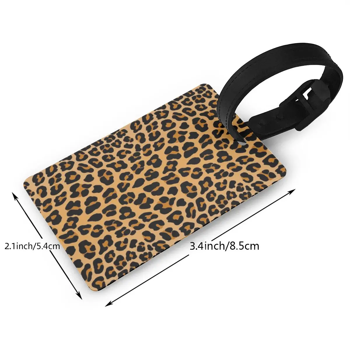 Luipaard Print Bagagelabels Koffer Accessoires Reizen Pvc Mode Bagage Instaplabel Draagbare Label Houder ID-Adres