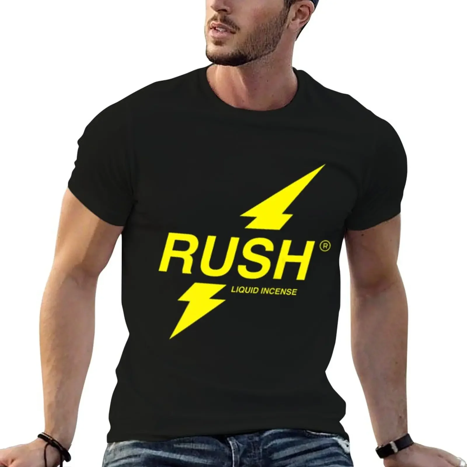 Mens Rush Poppers Liquid Incense The Original Gay Bottom Chest T-Shirt graphic shirts cute tops men workout shirt