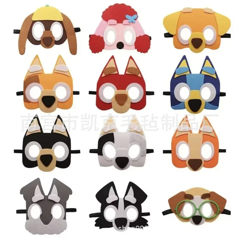 Blueys Felt Mask Anime Bingo Dog Children Eye Mask Holiday Birthday Party Animal Masks Decoration Boys Halloween Christmas Gift