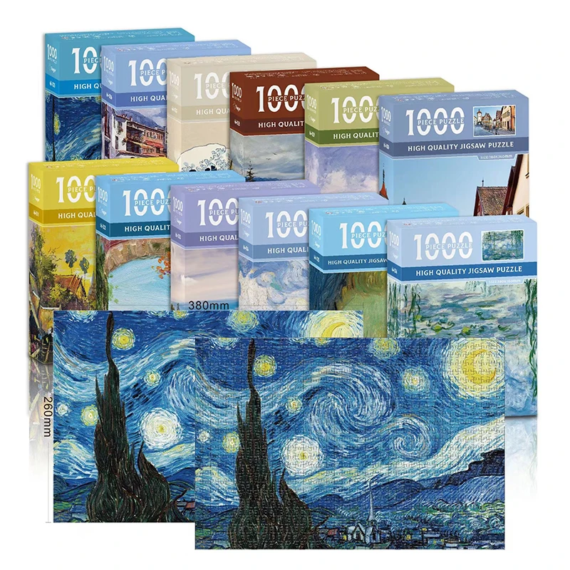 

Kids Montessori Toys Jigsaw Puzzle 1000 Pieces Intelligence Puzzles Difficult for Adults Landscape Paintings Decompression Toy