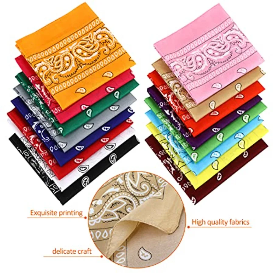 16pcs Bandanas MultiPurpose Party Outdoor Favor Scarf Headband Handkerchiefs for Unisex Women Men Boy Girls Versatile and Styli