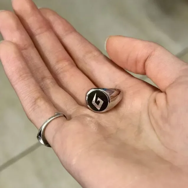 Bague Klavier Gavin Ace Attorney pour Femme, Bijoux Cosplay Klavier Gavin, Bagues de Fête, Tendance Mode, Accessoires Noirs, Cadeau