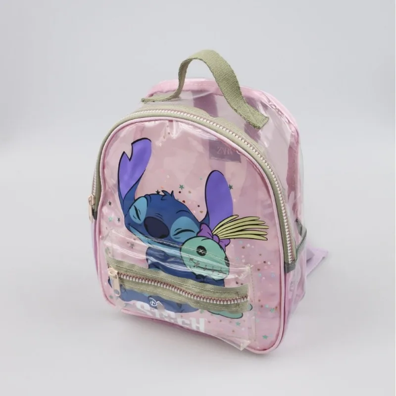 ديزني 2025 جديد الكرتون لطيف حقيبة أطفال صبي وفتاة DiStilt العناق ليتل الذهبي الترتر حقيبة ظهر شفافة