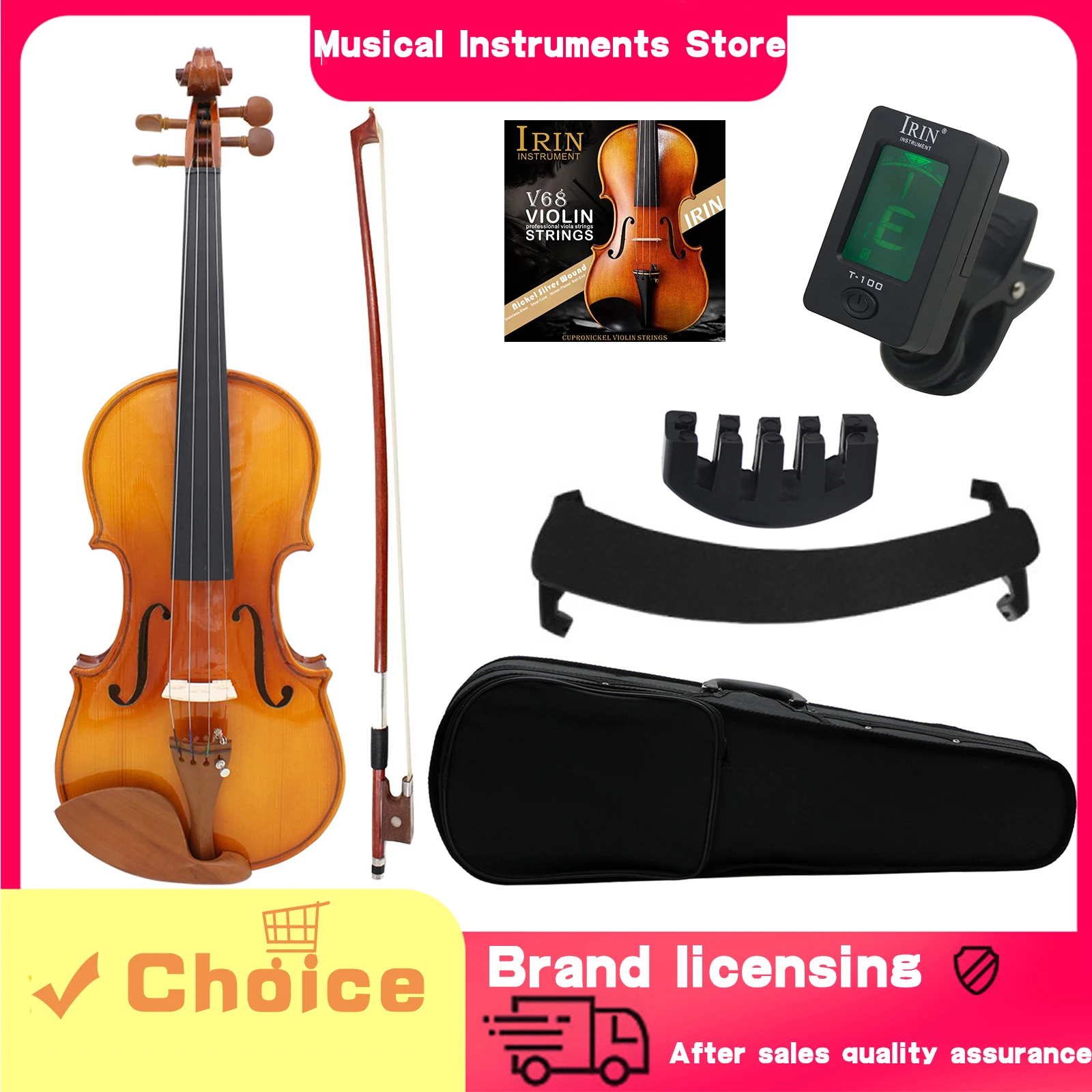 

Astonvilla Acoustic Violin 1/2 1/4 1/8 3/4 4/4 Full Size Violin Solid Wood Spruce Panel Fiddle With Tuning Accessories&Parts