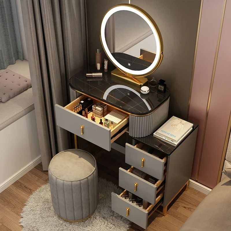 

Vanity Table Luxury Bedroom Nordic Dressing Container Table Mirror Penteadeira De Maquiagem Bedroom Furniture Mainland China