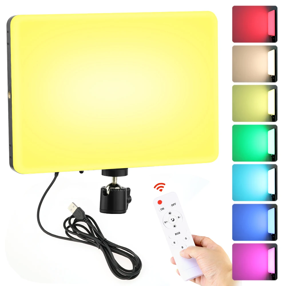 

RGB LED Video Lights Conference Photography Lighting Selfie Light Photo Studio Lamp With Tripod for Shoot Live Streaming TikTok