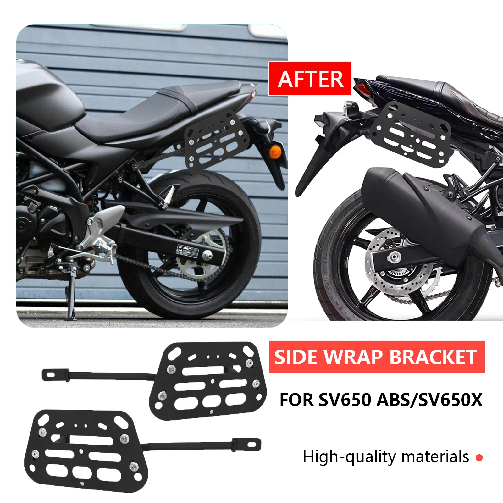For SV650 ABS 2015-2025 Motorcycle Side Saddlebag Support Bars Mounting Brackets Side Pannier Racks Fit SV650X 2018-2025 2024