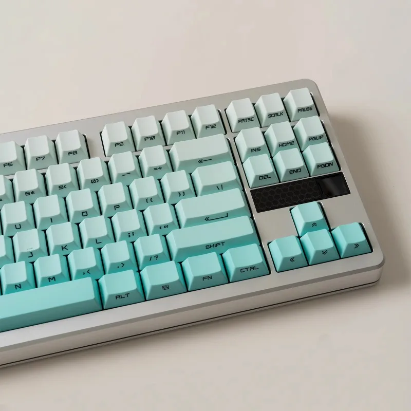 KCPMASTER Mint Keycaps Custom PBT Engraved Original Factory Heat Sublimation Summer Blue Cool Simple Mechanical Keyboard Keycaps