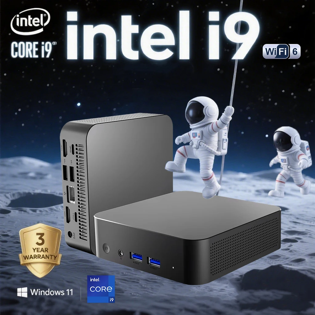 

2025 Portable NEW MINI PC Intel core i9-8950hk Windows 11 16GB RAM 1TB SSD WIFI 6 BT5.2 4K HD Mini Gaming office study Pc