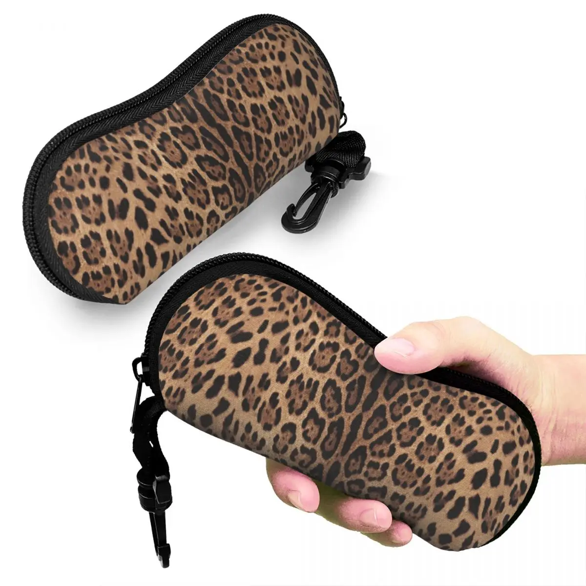 

Leopard Print Skin Shell Glasses Case Portable Sunglasses Box Women Men Soft Eyeglass Bag Pouch