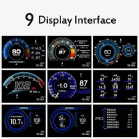Newest Head up Display Auto Display OBD2+GPS Smart Car HUD Gauge Digital Odometer Security Alarm Water&Oil Temp RPM