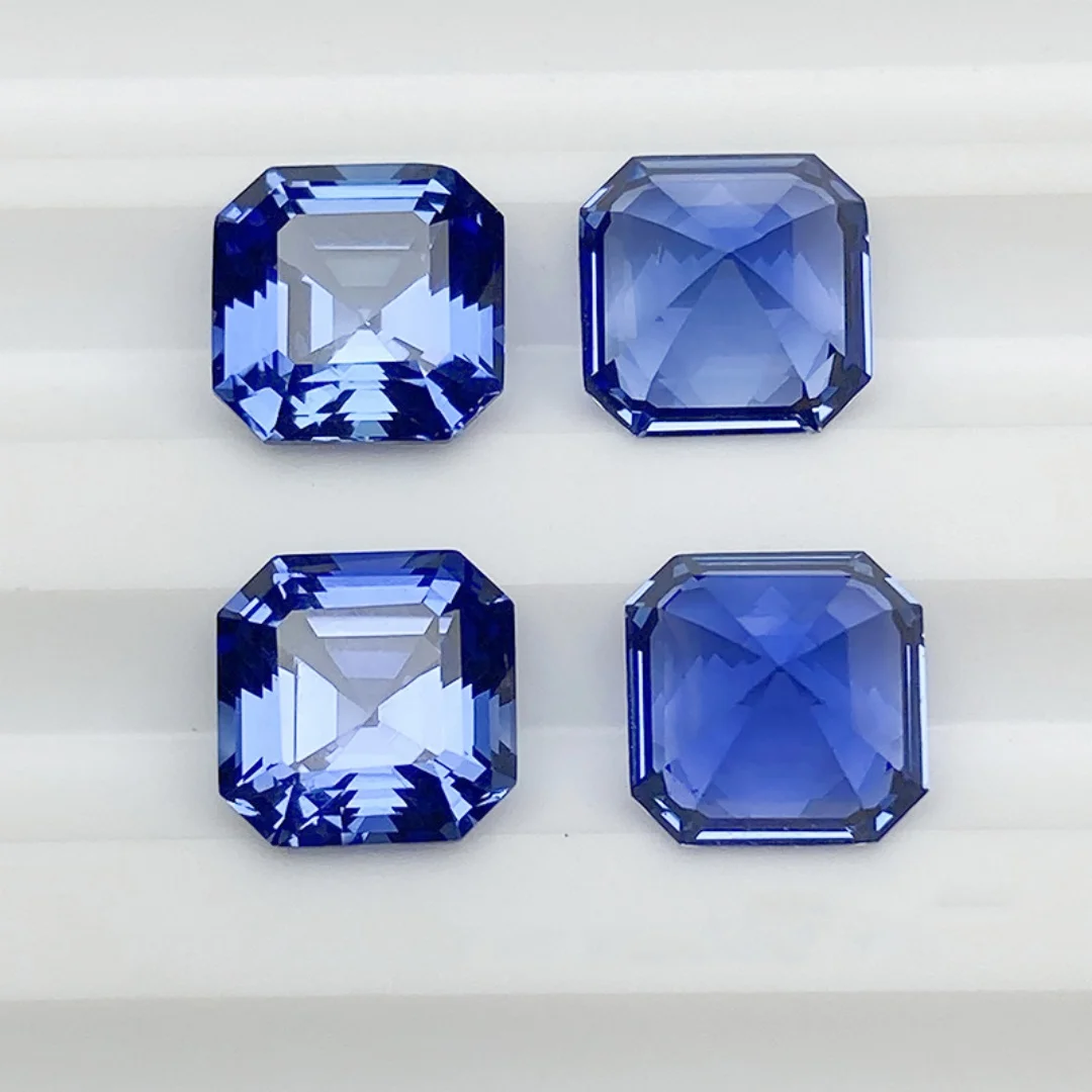 

Eme jewe Lab Grown Sapphire Asscher Cut Gemstone for Charms Advanced Jewelry Making Materials DIY With Certificate