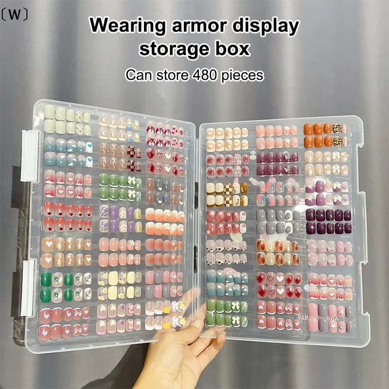 〔W〕Fake Nail Tip Storage Box Large Capacity Exhibition Display Board DIY Photo Prop Board Simple Storage Box〔Winter1〕