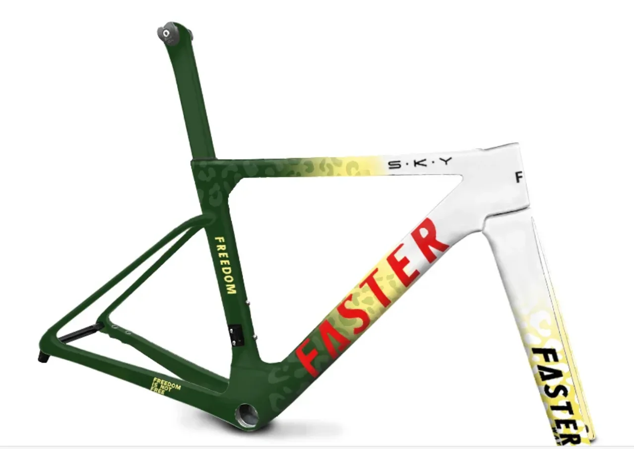 

Lovely Painting FASTERWAY Freedom Rain Frameset Carbon Bike Road Frame Fork Seatpost Clamp Headset Handlebar UD T1000 bike frame