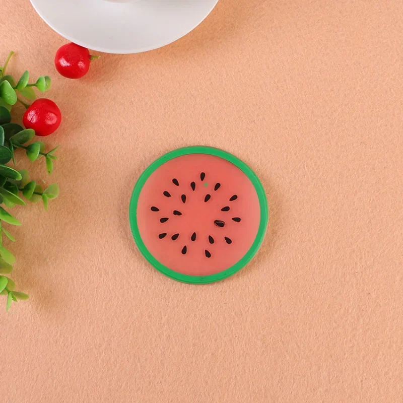 Lemon Orange Watermelon Coaster Fruit Shape Silicone Cup Pad Slip Insulation Pad Table Decoration Cup Mat Pad