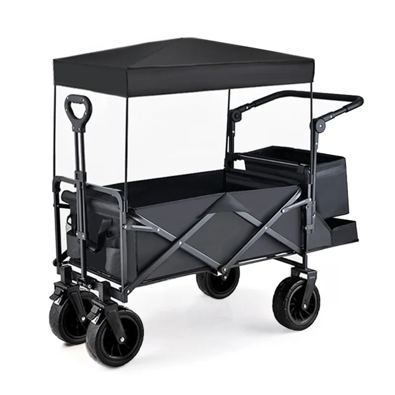 Outdoor camper awning portable trolley extended children camping trailer baby outing walking baby trolley