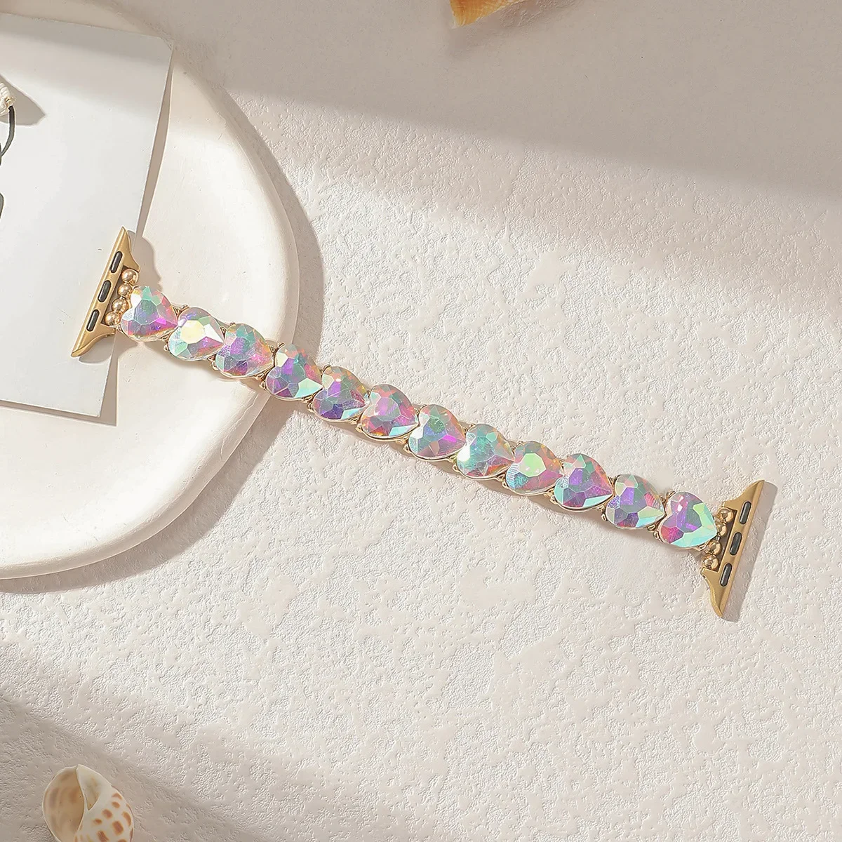 Applicable to Apple Watch Color Shiny Glass Crystal Elastic Strap Apple Watch Cross-border Hot Sale Strap