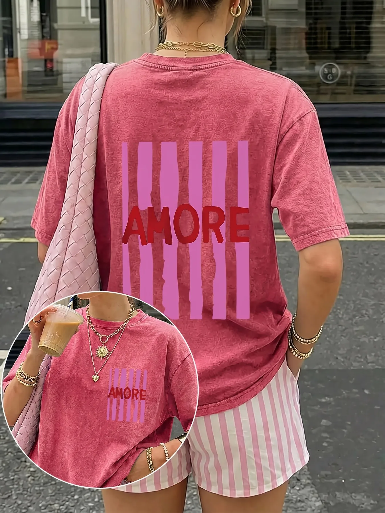Summer women's suit with letter print lightweight breathable casual retro streetwear clothing