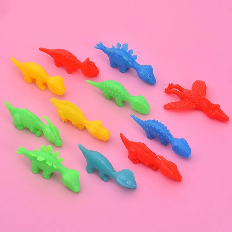 Tirachinas de dinosaurio de goma para niños, juguetes para aliviar el estrés, regalo de descompresión, recuerdos de fiesta, 5/10 piezas