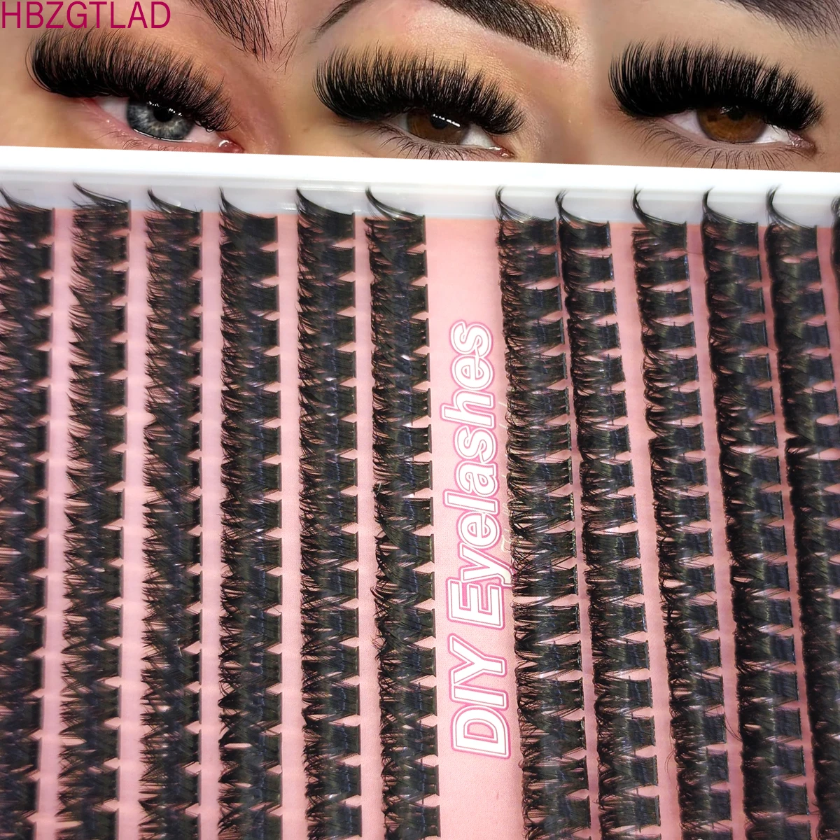 HBZGTLAD 60D/80D/ขนตาหนา 100D ขนตาส่วนบุคคลขนตาปลอมขนตาธรรมชาติ D ต่อขนตาขนตาปลอม