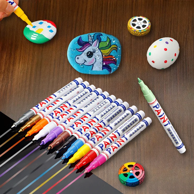 0.7mm Writing Line Width Paint Pen Quick-drying Waterproof for Student DIY Painting Hand Account Graffiti Model Coloring