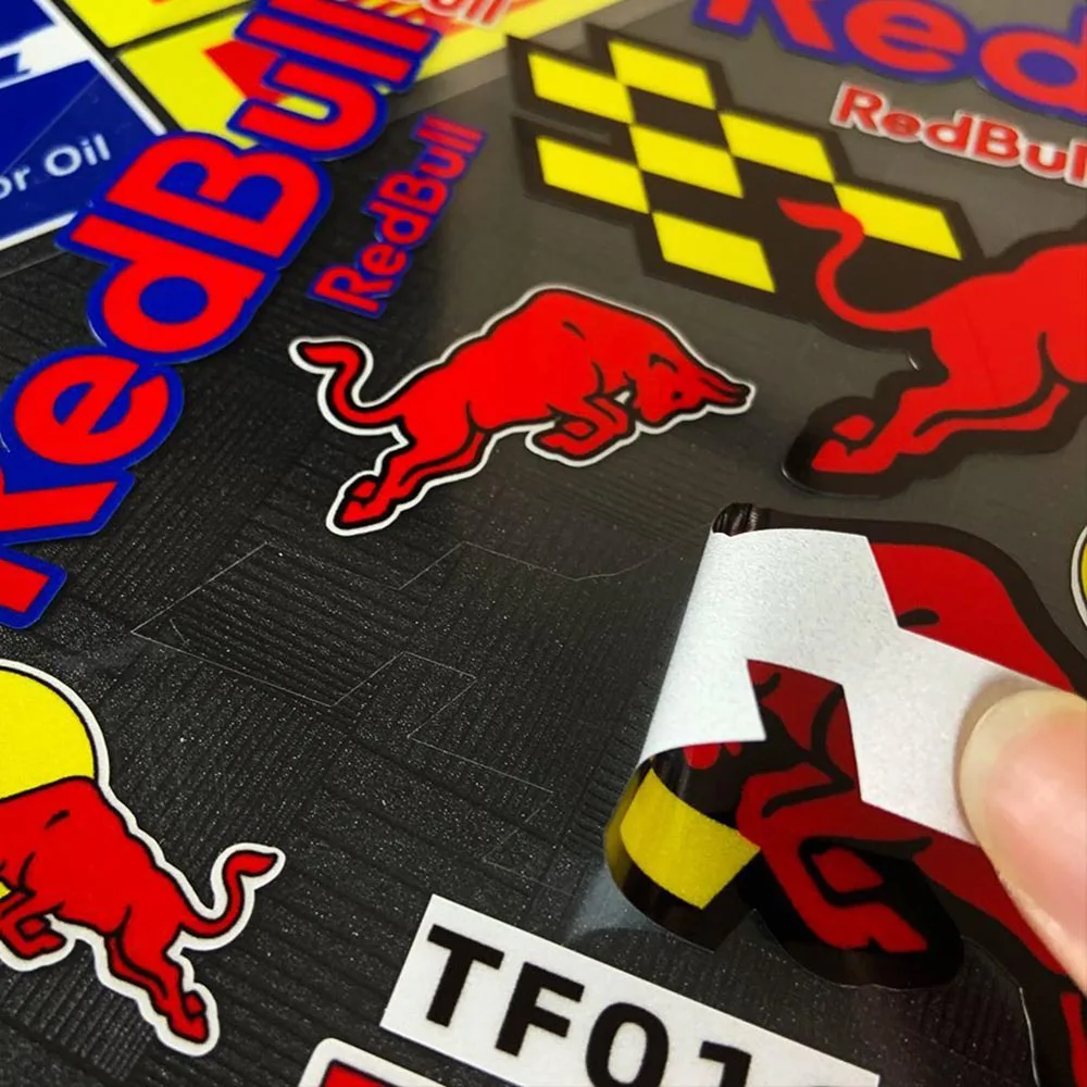 Motorcycle Red Bull Sticker Logo Car Motorcycle Body Fuel Tank Helmet Decal Reflective Waterproof Decoration