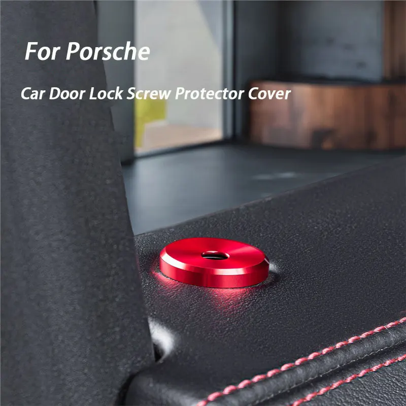 

Car Styling Door Bolt Circle Cover Trim Sequins Sticker For Porsche Panamera Cayenne Macan Aluminium Alloy Interior Accessories