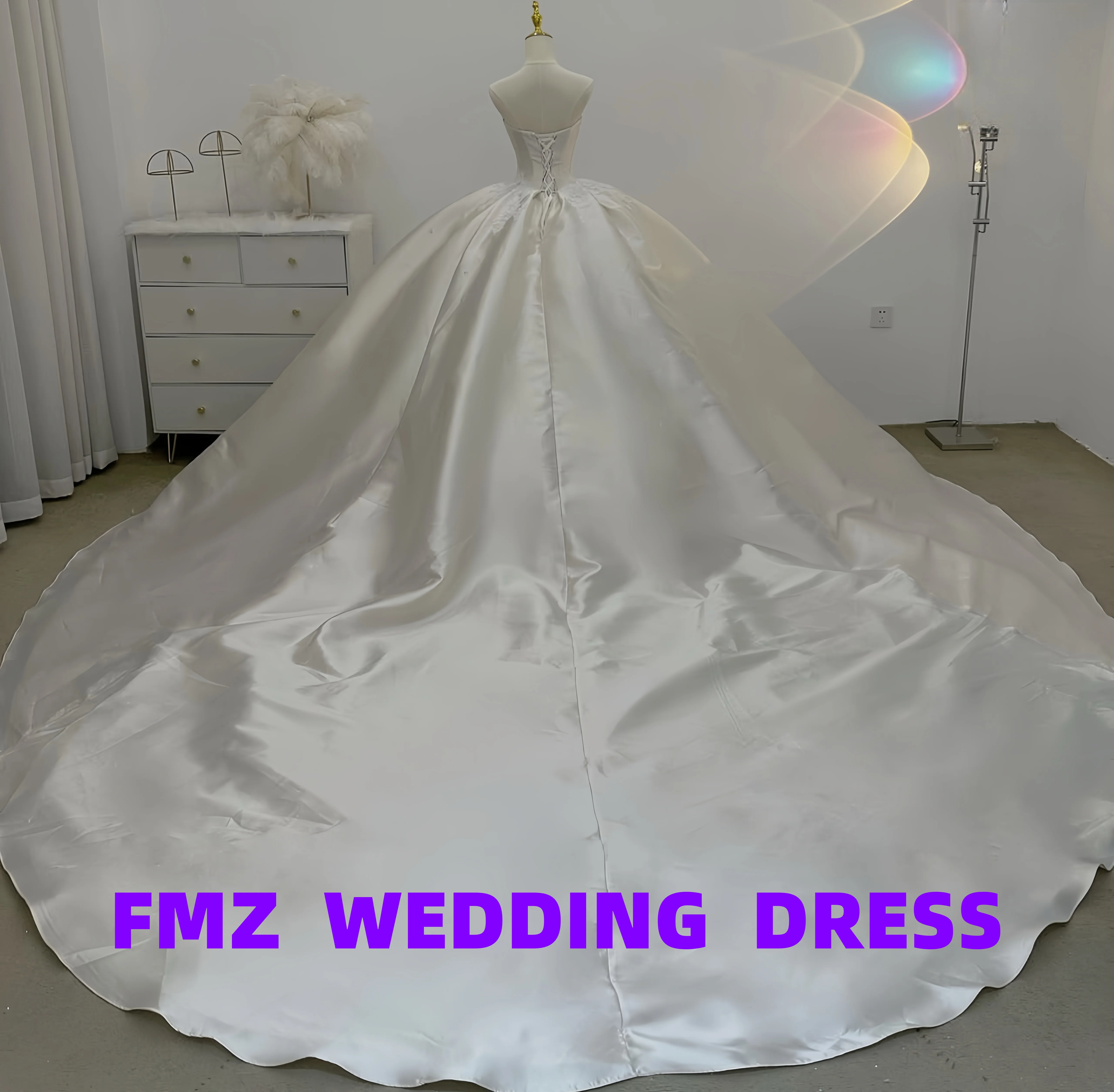 Customized Sweet collar sleeveless Ball Gown satin elegant vestidos de novia wedding dress vestidos para mujer robe de mariee