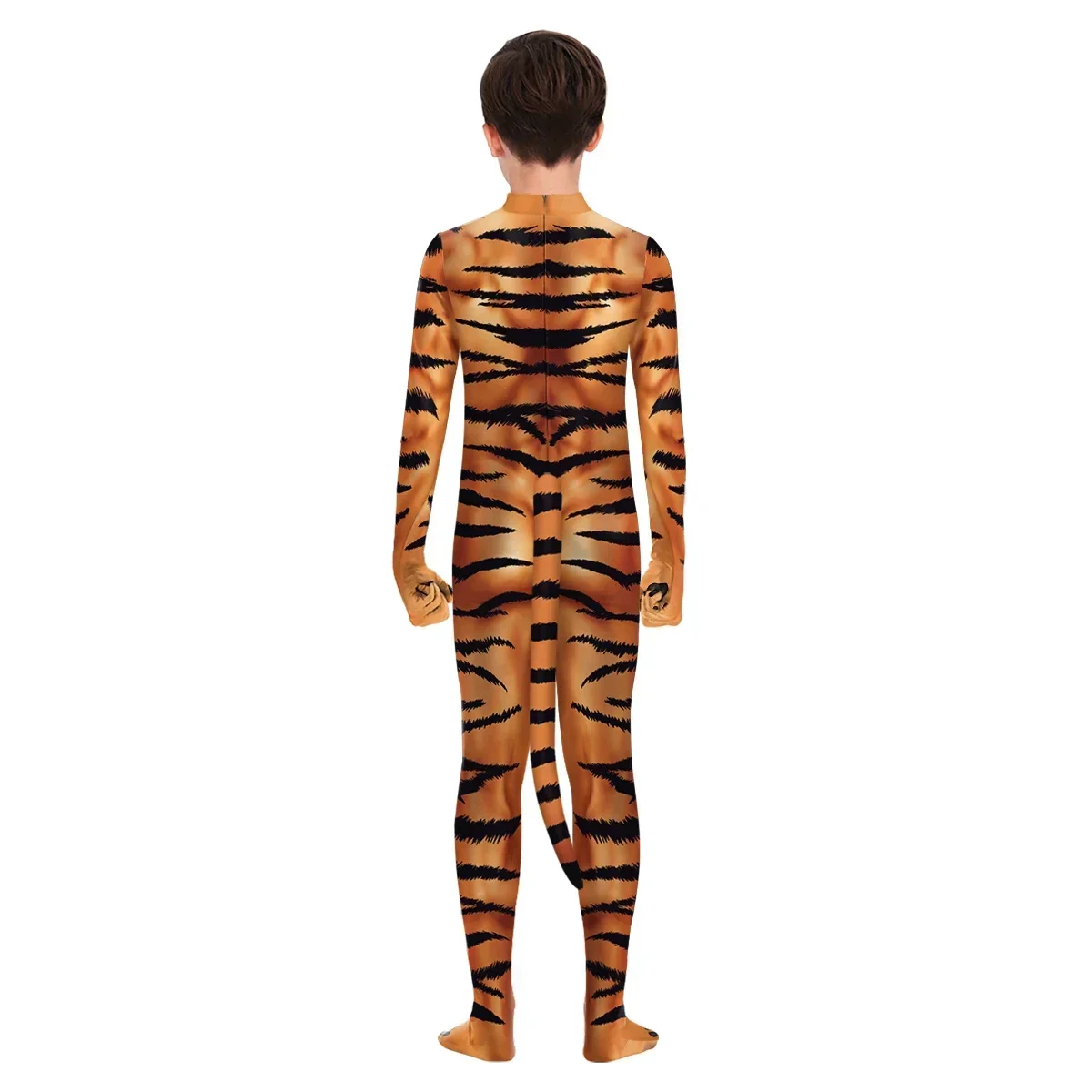 2025 disfraz de Halloween para padres e hijos disfraz de Halloween Animal tigre impresión cuerpo 3D disfraz para animaux de compagnie