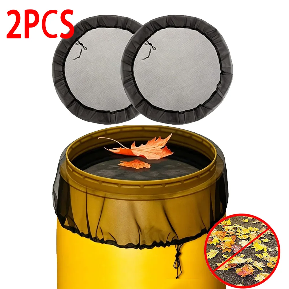 2Pcs Rain Barrel Mesh Covers, Garden Tank Protection Net Stops Leaves & Debris From Entering Water Collection Bucket