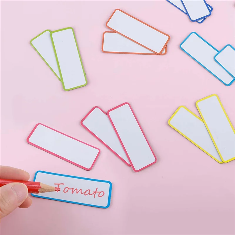 108 Pcs Magnetic Dry Erase Labels Reusable Strips Classroom Name Tags Writable Blank Magnet Cards Erasable Fridge Memo