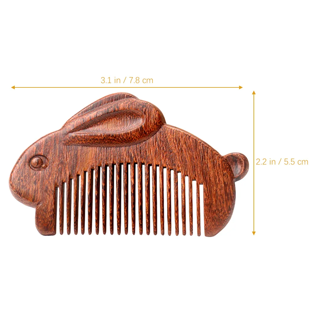 Rabbit Hair Comb Wooden Beard Comb For Men Chinese Zodiac Design Massage Multi-purpose Sandalwood Women Man Miss