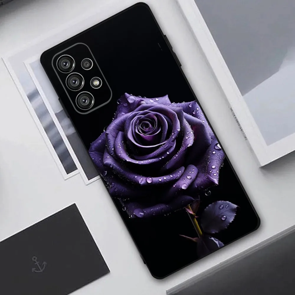 Purple Asethetic Phone Case For Samsung Galaxy A20,A21s,A22,A31,A32,A52,A53,A72,73,A80,A91 Soft Black Cover image 5