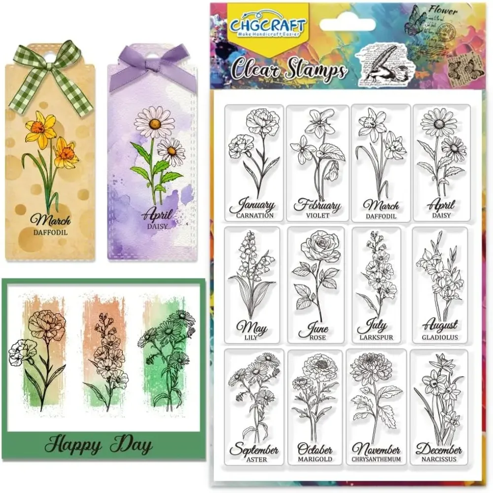 Transparente PVC-Stempel für DIY-Scrapbooking, Fotoalbum, dekorative Kartenherstellung, Maiglüh-Lilie, 160 x 110 mm