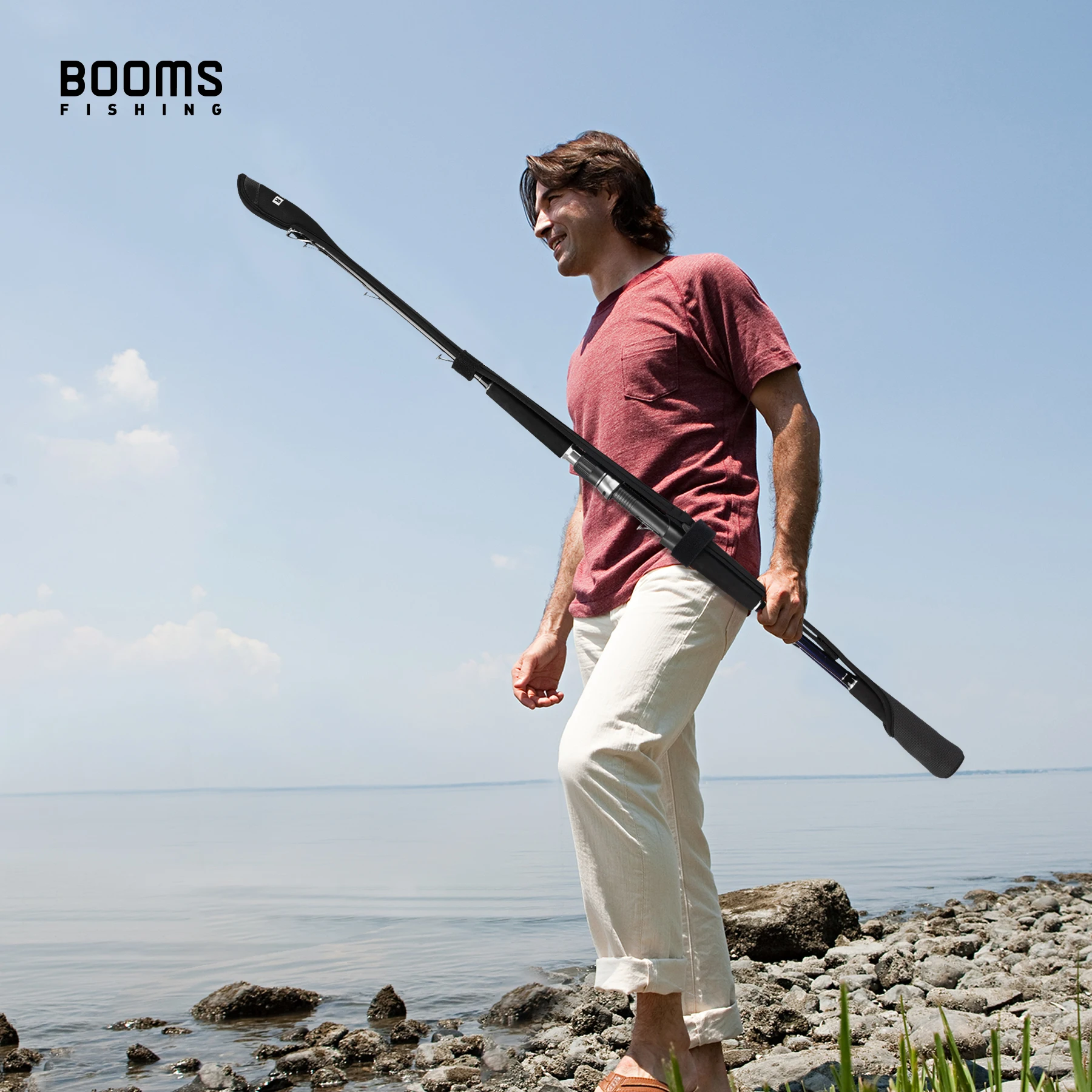 Booms Fishing RS6 Rod Protective Sheath Case Fly Fishing Rods Cover Pole Bag Holder Belt Straps Wrap Portable Tools Accessories