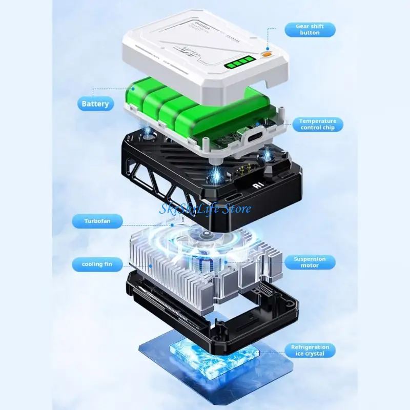 E65E ABS Phones Cooling Pad With Fast Heat Dissipation 75Mm for Smartphone Protect