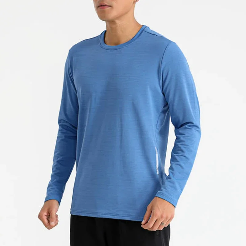 

Men's Sports Fitness Tops Running Training Clothes Autumn and Winter Long-sleeved T-shirt High Elastic Leisure Tee