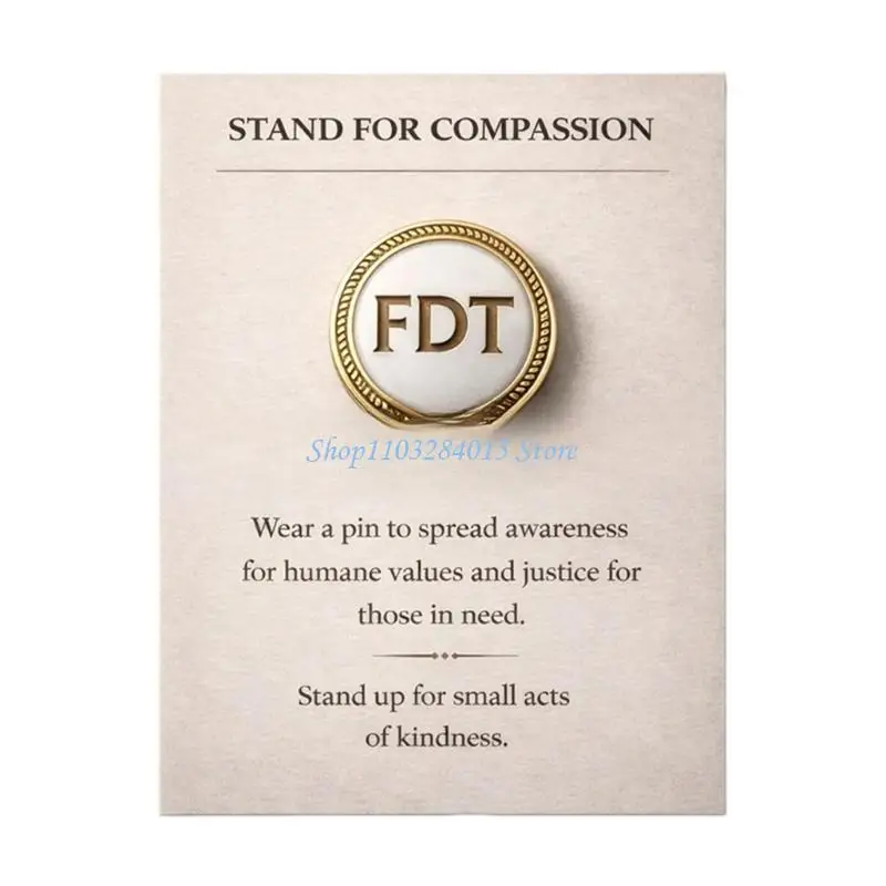 

R6FF Unique Compassion Pin Brooch Metal Construction Supports Kindness Positive Mental Lapel Pin For Various Use