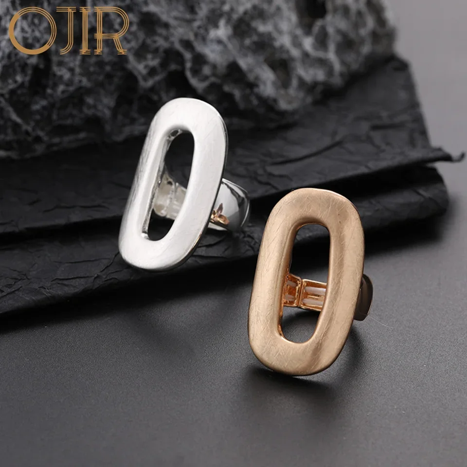 Gold Color Silver Color Adjustable Square Rings Korean Fashion New in Goth Jewelry Modern Accessories for Women Valentines Day