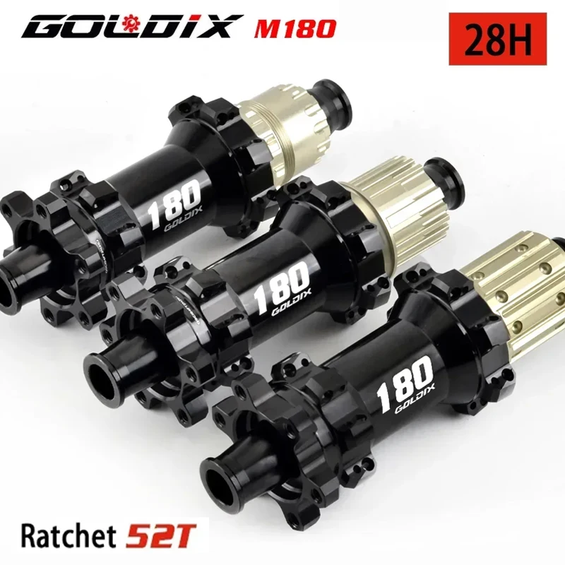 

GOLDIX M180 Boost Mountain Bike Hub - 6-Bolt, 28H, EXP52T Ratchet System HG/MS/XD 11/12-Speed Bicycle components