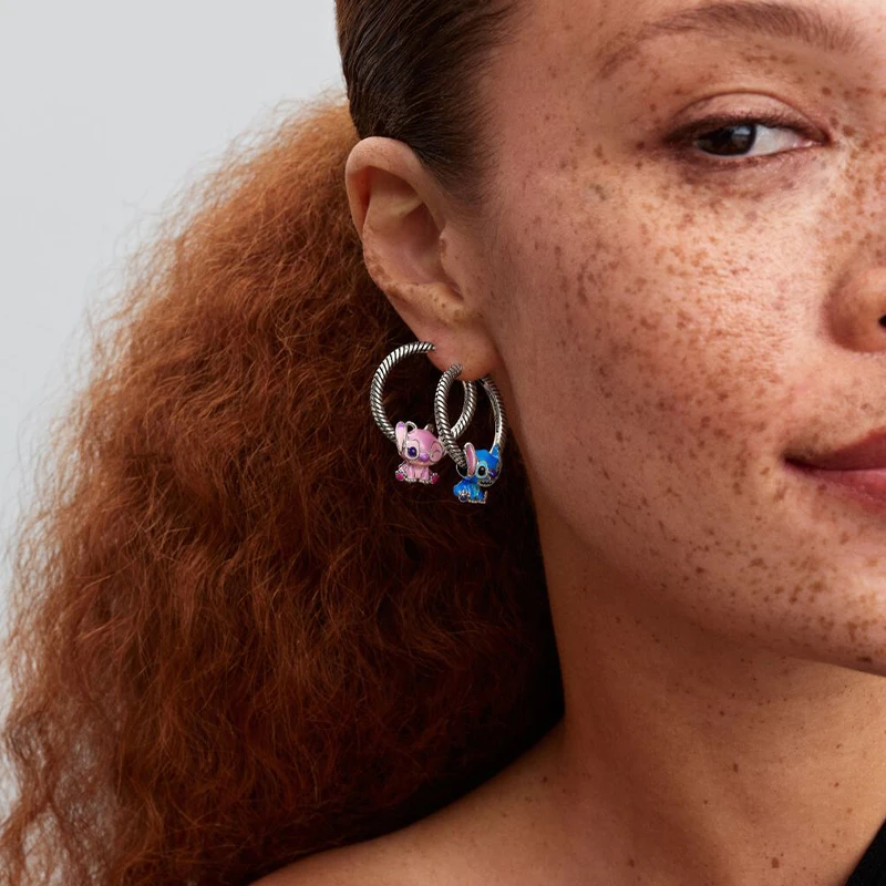 ديزني ذات العلامات التجارية المشتركة 925 الفضة سحر الخرز ميكي ويني ذا بوه غرزة الكرتون تصميم مناسبة لسوار DIY غرامة مجوهرات